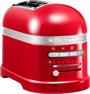 KITCHENAID Tostapane 2 Fette Potenza 1250 Watt 6 Livelli di Cottura Fondo raccoglibriciole colore Rosso Mela - 5KMT2204ECA