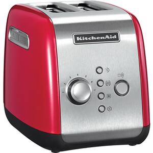 KITCHENAID Tostapane 2 fette Potenza 1100 Watt Funzione scongelamento e Vassoio raccoglibriciole - colore Rosso - 5KMT221EER