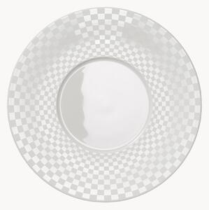 Set di 6 piatti da portata in Fine Bone China Cross White