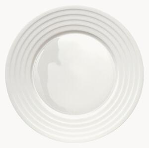 Set di 6 piatti da dessert in Fine Bone China Cross White