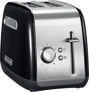 KITCHENAID Tostapane con Pinze 2 Fette Potenza 1100 Watt con 5 Livelli di Doratura colore Nero e Acciaio Inox - 5KMT2115EOB