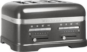 KITCHENAID Tostapane con Pinze 4 Fette Potenza 2500 Watt 7 Livelli di Cottura colore Argento Medaglia - 5KMT4205EMS