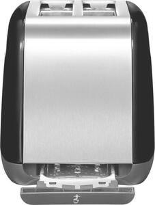 KITCHENAID Tostapane con Pinze 2 Fette Potenza 1100 Watt con 5 Livelli di Doratura colore Nero e Acciaio Inox - 5KMT2115EOB