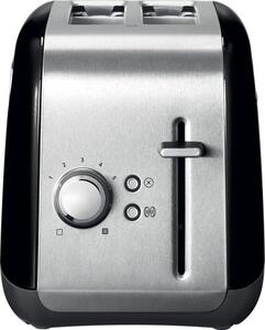KITCHENAID Tostapane con Pinze 2 Fette Potenza 1100 Watt con 5 Livelli di Doratura colore Nero e Acciaio Inox - 5KMT2115EOB