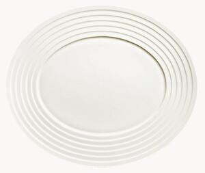Set di 6 piatti ovali da portata in Fine Bone China Relief