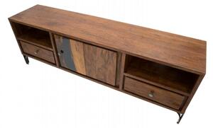 Mobile porta tv design industriale in ferro e legno - Arrediorg