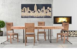 Tavolo da pranzo in legno e metallo design industriale - Arrediorg