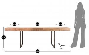 Tavolo da pranzo in legno e metallo design industriale - Arrediorg