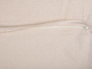 Set di 2 cuscini boho motivo geometrico nappe 45 x 45 cm beige e nero Beliani