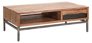 Mobile tavolino da salotto design industriale legno massello - Arrediorg