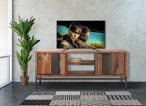 Mobile tv da salotto design industriale legno massello - Arredior