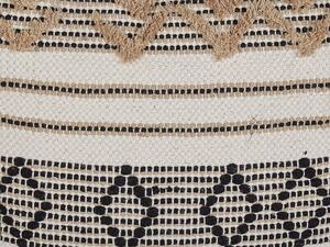 Cuscino motivo geometrico nappe 45 x 45 cm di colore beige e nero in stile boho Beliani