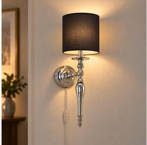 BRILAGI - Lampada da parete NUBILA 1xE27/60W/230V cromo lucido/nero