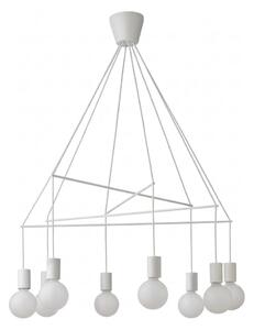 Redo 01-1564 - Lampadario a cavo MIKADO 8xE27/42W/230V pr. 82 cm bianco