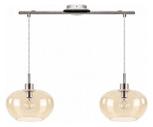 BRILAGI-LED Lampadario a sospensione con cavo RETRO GLASS 2xE27/60W/230V cromo opaco/beige fumé