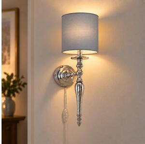 BRILAGI - Lampada da parete NUBILA 1xE27/60W/230V cromo lucido/grigio chiaro