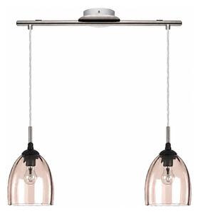 BRILAGI-LED Lampadario a cavo RETRO GLASS 2xE27/60W/230V cromo opaco/beige fumé