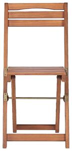 Bistrot rustico da giardino in legno di acacia 2 sedie pieghevoli Tavolo allungabile Beliani
