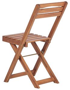 Bistrot rustico da giardino in legno di acacia 2 sedie pieghevoli Tavolo allungabile Beliani