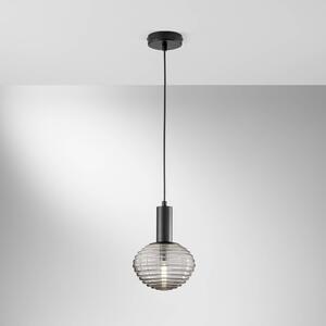 Eco-Light Lampada a sospensione Ripple, nero/grigio fumo, Ø 18 cm