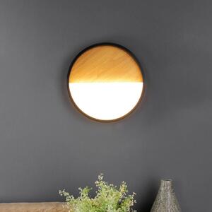 Eco-Light Applique a LED Vista, legno chiaro/nero, 40 x 40 cm
