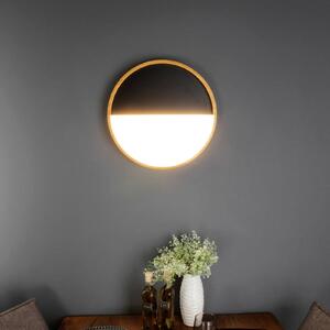 Eco-Light Applique a LED Vista, nero/legno chiaro, Ø 40 cm