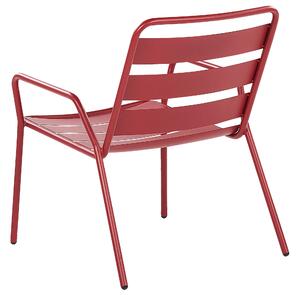 Set bistrot rosso 2 sedie 1 tavolo in acciaio antiruggine resistente all'acqua Beliani