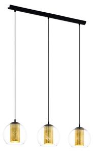 Eglo 79461 - Lampadario a sospensione con cavo BOLSANO 3xE27/28W/230V dorato/nero