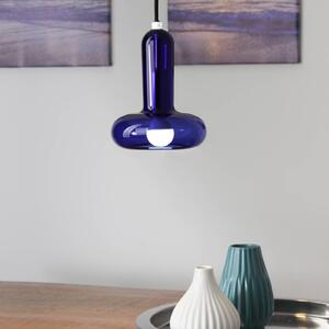 Eco-Light Lampada a sospensione Perseus, blu, Ø 15 cm, vetro, dimmerabile