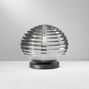 Eco-Light Lampada da tavolo Ripple, nero/grigio fumo, Ø 32 cm