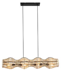 Eco-Light Lampada a sospensione in bambù, naturale, a 4 luci