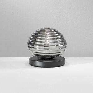 Eco-Light Lampada da tavolo Ripple, nero/grigio fumo, Ø 18 cm