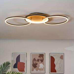 Eco-Light Plafoniera Kiru LED, pino, lunghezza 87,4 cm, a 2 luci, legno