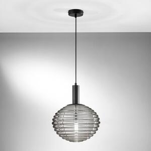 Eco-Light Lampada a sospensione Ripple, nero/grigio fumo, Ø 32 cm
