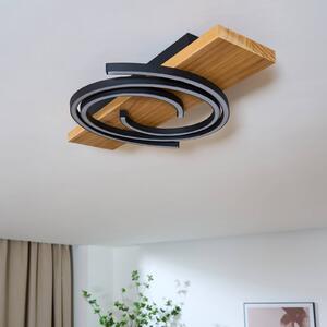 Eco-Light Plafoniera a LED Rifia, marrone, lunghezza 50 cm, legno