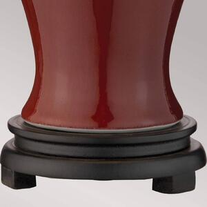 Elstead Majin Piccola lampada da tavolo con base in ceramica rossa