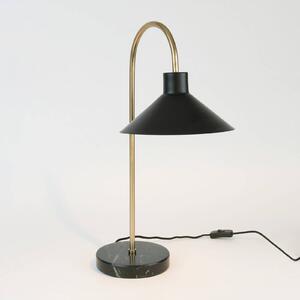 Holländer Lampada da tavolo Oktavia, nero/oro, altezza 58 cm, marmo