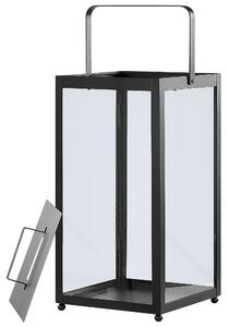 Lanterna in ferro Nero H 41 cm Colonna portacandele Manico Decorazione industriale minimalista pezzo Beliani