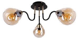 Apparecchio da soffitto con paralume in vetro in nero e oro Unica - Candellux Lighting