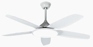Ventilatore da soffitto LED Divian, bianco, CC, silenzioso, CCT - Lucande Lucande, Divian, Bianco, Soggiorno, Metallo, Moderno