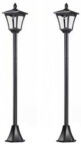 Outsunny Set 2 Lampioncini Solari da Esterno Impermeabili IP44, 18x18x160cm, Nero | Aosom Italy