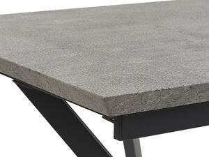 Tavolo da pranzo effetto cemento 140/180 x 80 cm gambe in metallo Nero cucina industriale Beliani