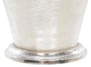 Secchiello per il ghiaccio in metallo argentato con manici Modern Champagne Cooler Accessorio per la casa glamour Beliani