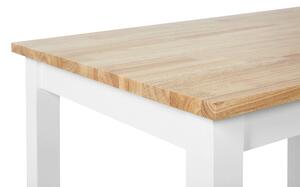 Tavolo da pranzo Tavolo da cucina piccolo in legno chiaro e gomma bianca 60 x 80 cm Beliani