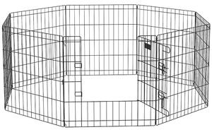 PawHut Recinto per Cani da Esterno e Interno con 8 Pannelli a Rete e Porta, 61 x 61cm, Nero
