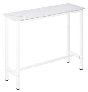 HOMCOM Tavolo da Bar Moderno con Gambe in Acciaio, 120x40x100 cm, Bianco | Aosom Italy