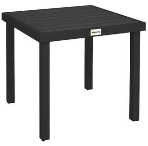 Outsunny Tavolo da Giardino Quadrato per 4 Persone, in Alluminio e Plastica, 78x78x74 cm, Nero | Aosom Italy