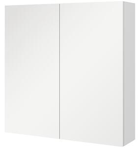 Kleankin Armadietto a Specchio a 3 Ripiani Interni Regolabili, in Legno e Vetro, 60x15x60 cm, Bianco | Aosom Italy