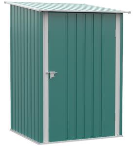 Outsunny Casetta da Giardino Porta Attrezzi in Acciaio Galvanizzato e Porta, 100x103x160cm, Verde | Aosom Italy