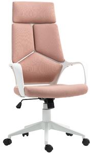 HOMCOM Sedia da Ufficio in Tessuto con Dondolo, Altezza Regolabile e Seduta Girevole, 63x63x117-127 cm, Rosa | Aosom Italy
